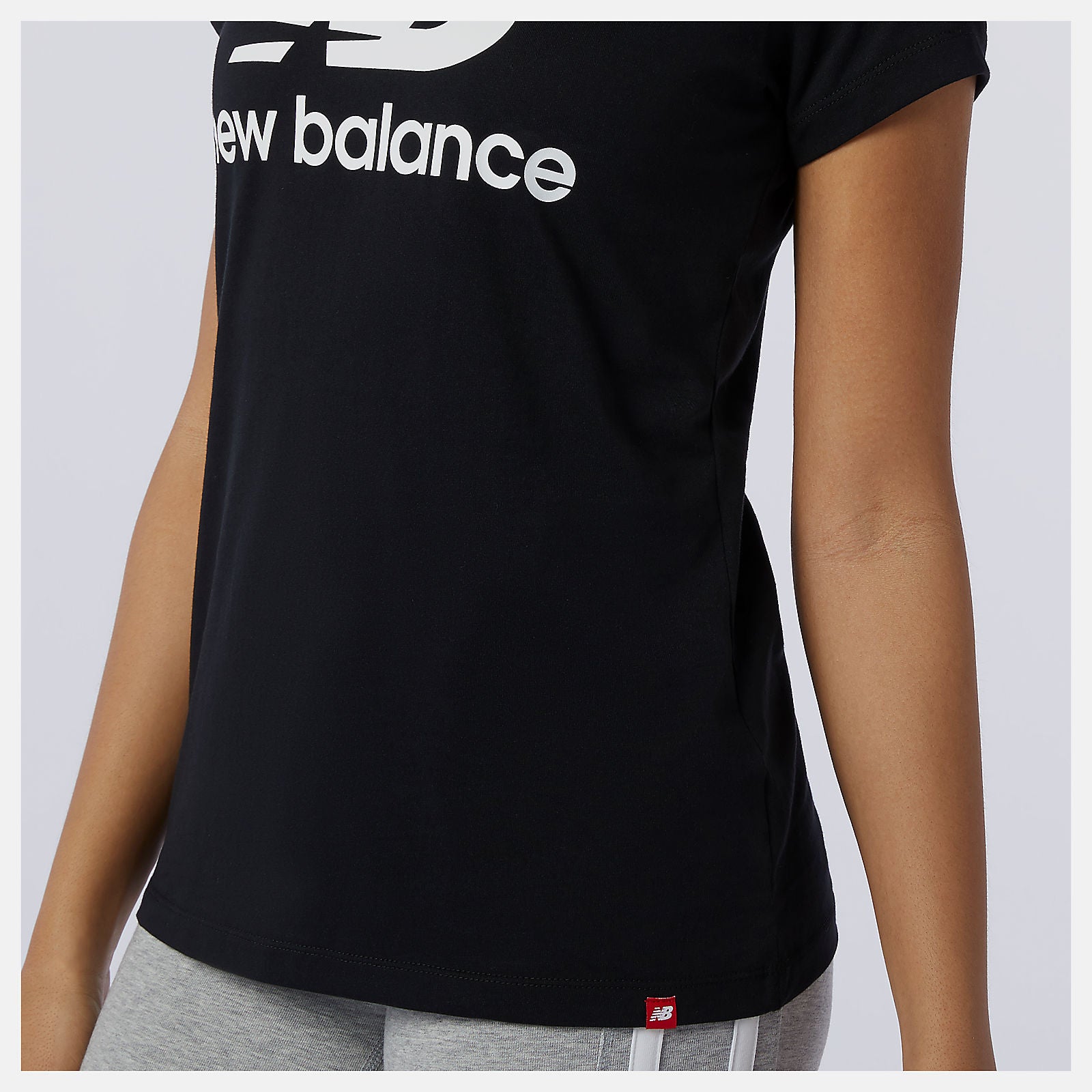 Black Essentials Stacked Logo Tee | New Balance Clothing