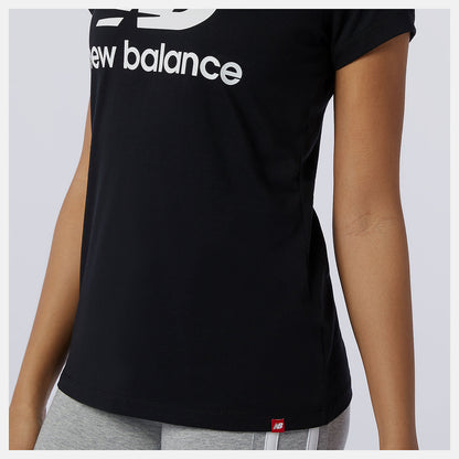 Black Essentials Stacked Logo Tee | New Balance Clothing