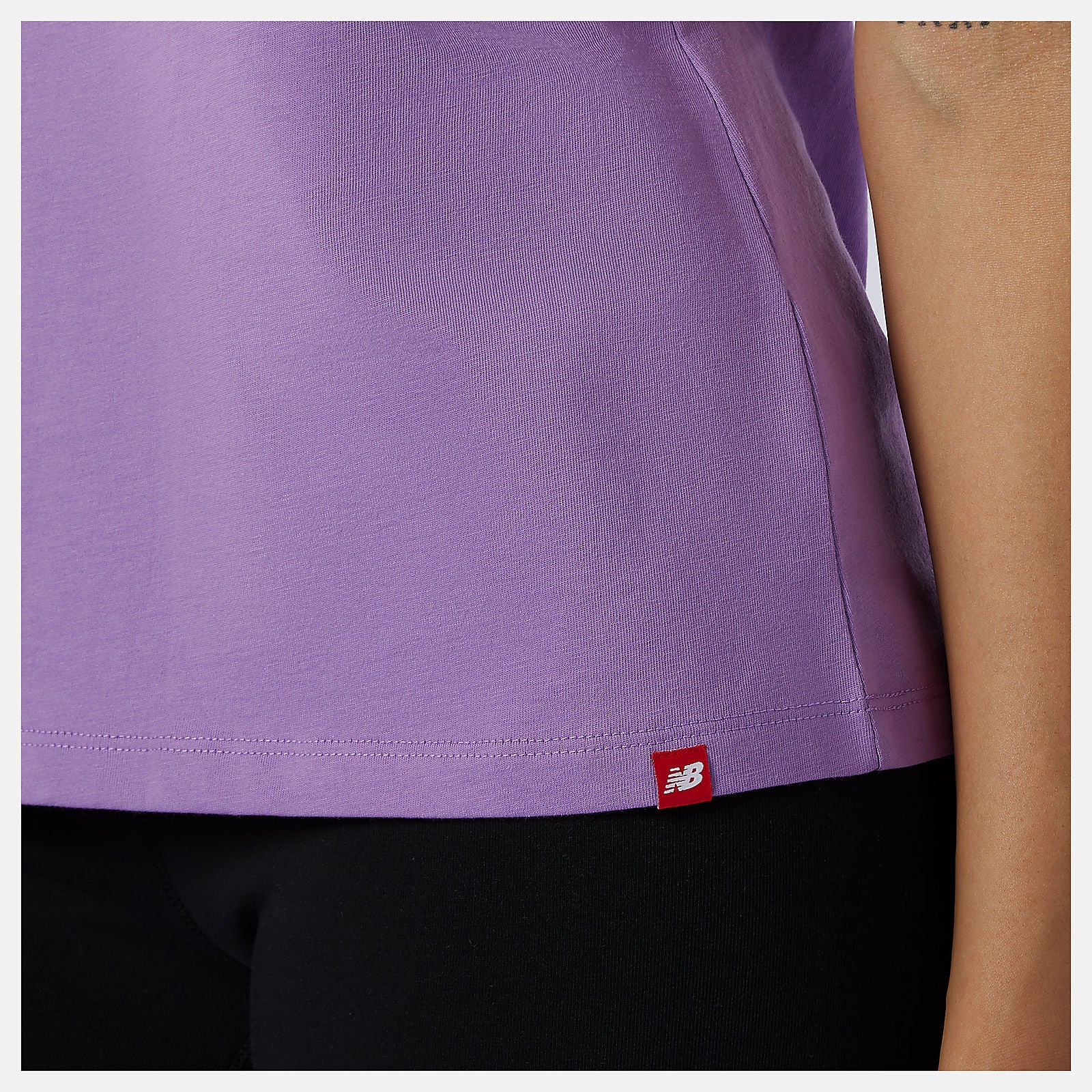 Heliotrope Essentials Stacked Logo Tee | New Balance Clothing