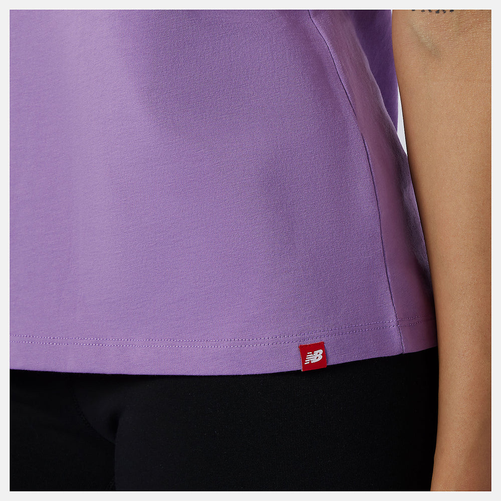 Heliotrope Essentials Stacked Logo Tee | New Balance Clothing