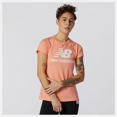 Paradise Pink Essentials Stacked Logo Tee | New Balance Clothing