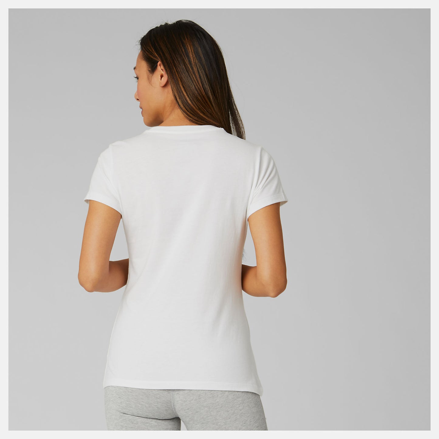 White/Black Essentials Stacked Logo Tee | New Balance Clothing