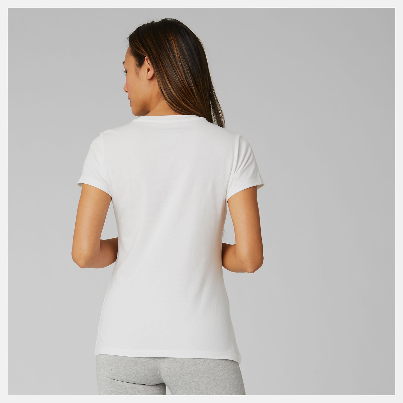White/Black Essentials Stacked Logo Tee | New Balance Clothing