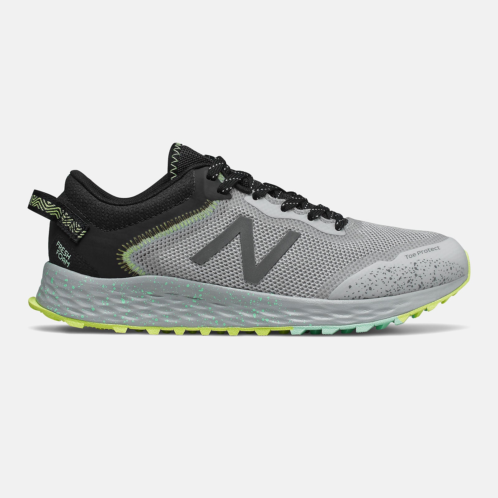 Light Aluminum/Black and Neo Mint Fresh Foam Arishi Trail | New Balance Shoes