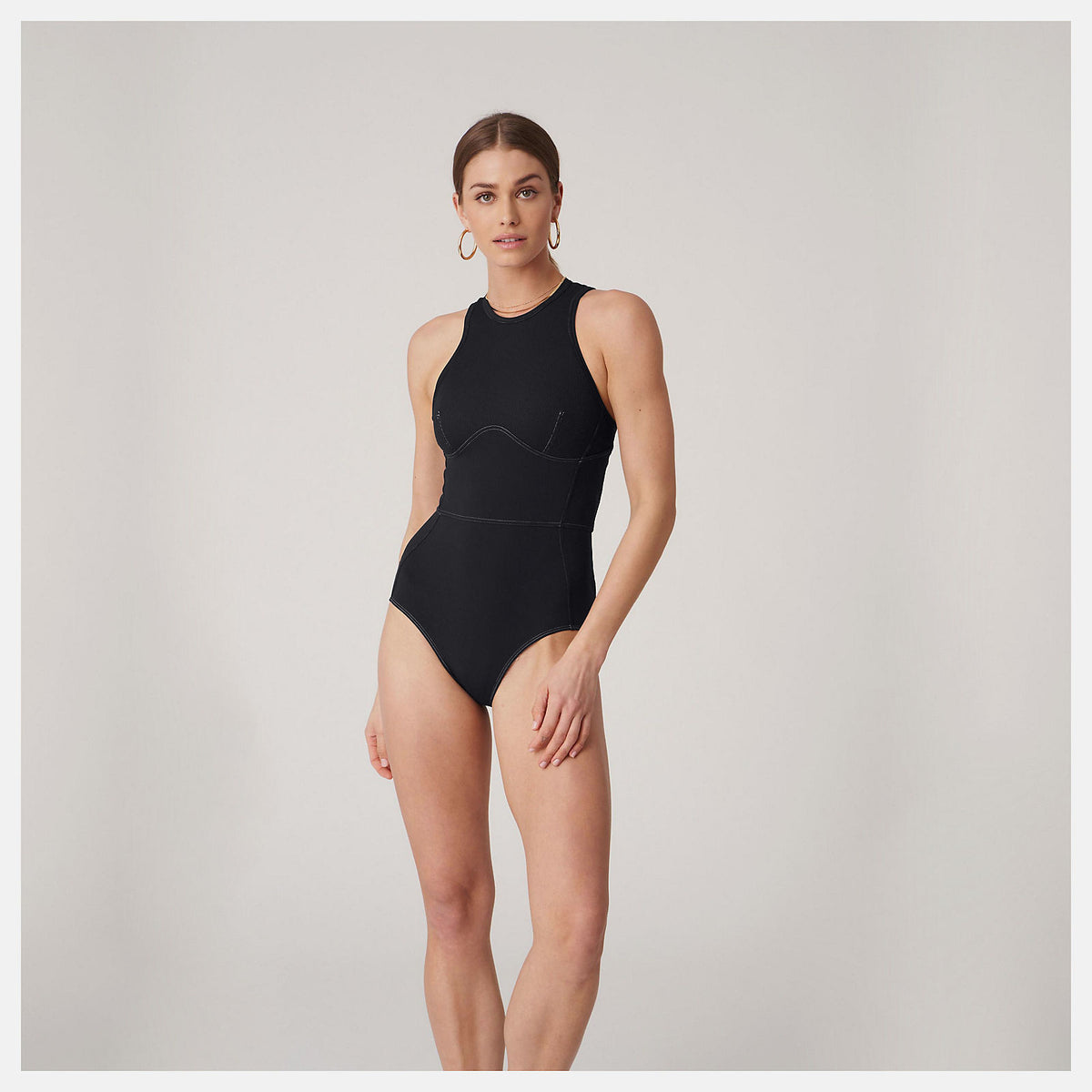 Black Bandier Brief Bodysuit | New Balance Clothing