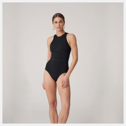Black Bandier Brief Bodysuit | New Balance Clothing