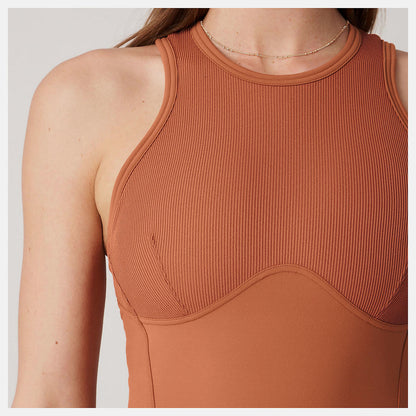 Terra Cotta Bandier Brief Bodysuit | New Balance Clothing