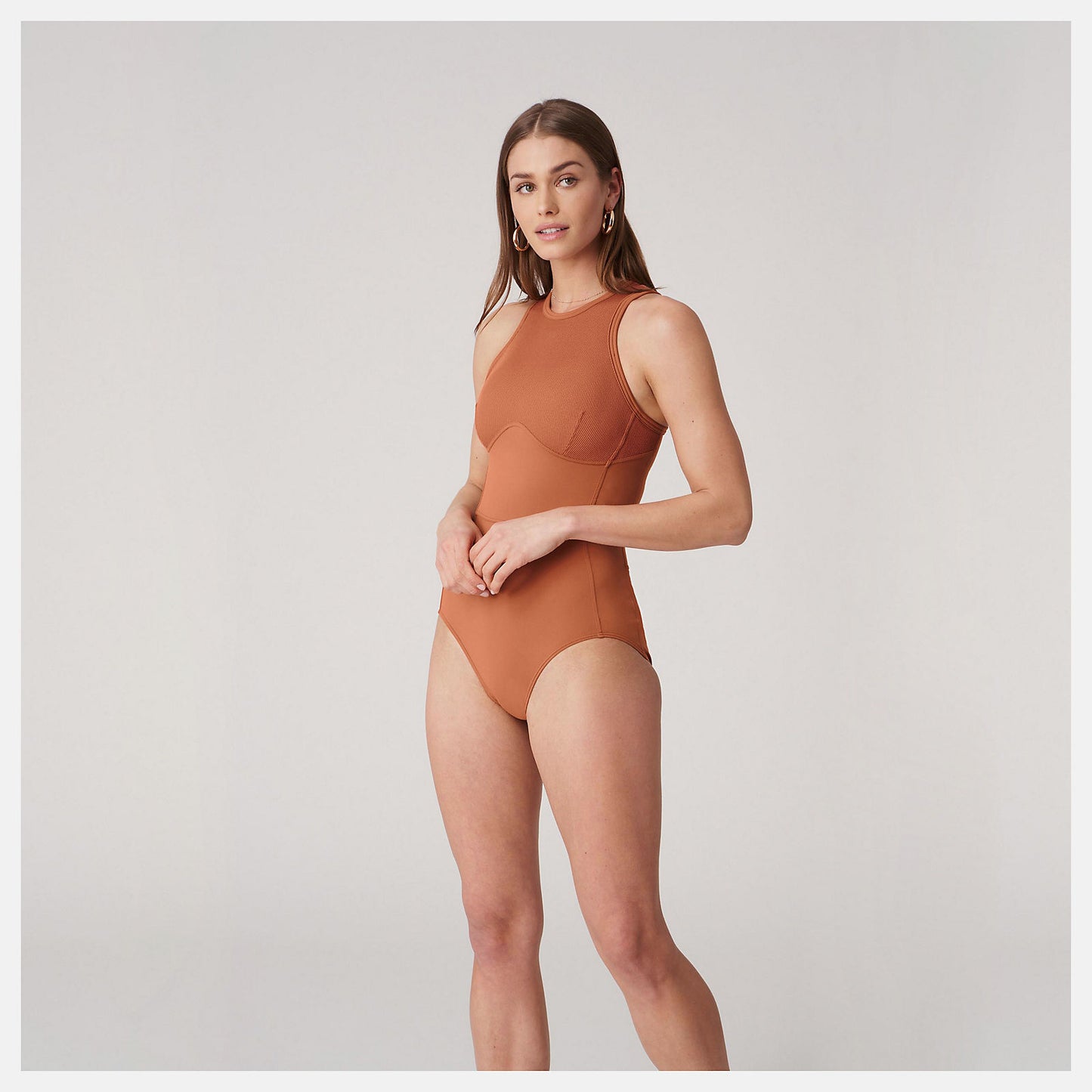 Terra Cotta Bandier Brief Bodysuit | New Balance Clothing
