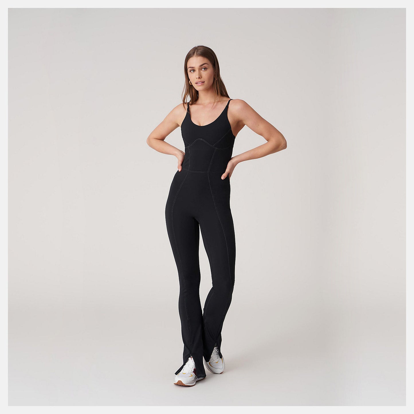 Black Bandier Cami Bodysuit | New Balance Clothing